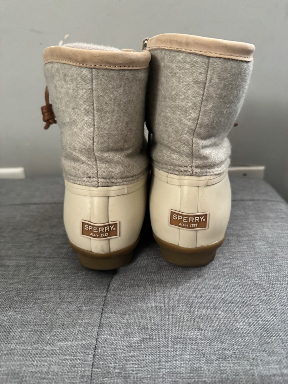 Sperry Cream and Tan Waterproof Duck Boots - Picture 2 of 13